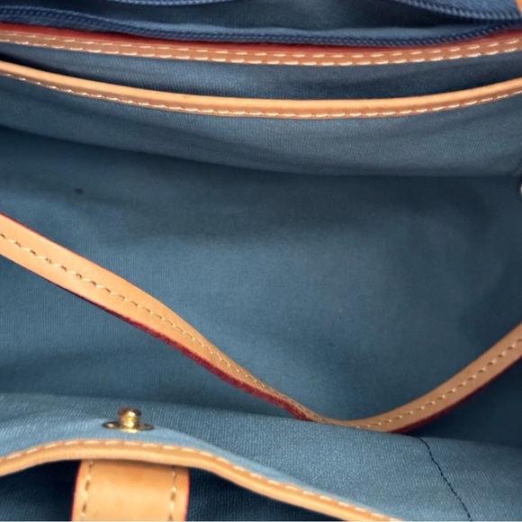 Dooney & Bourke splatter coated cotton vachetta leather trim,  Bucket Bag - Picture 6 of 13